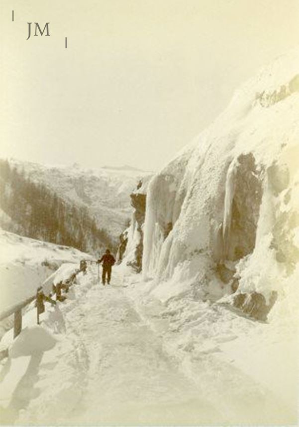 Gabriel Loppé - Frozen river walk Zermatt (man) | MasterArt